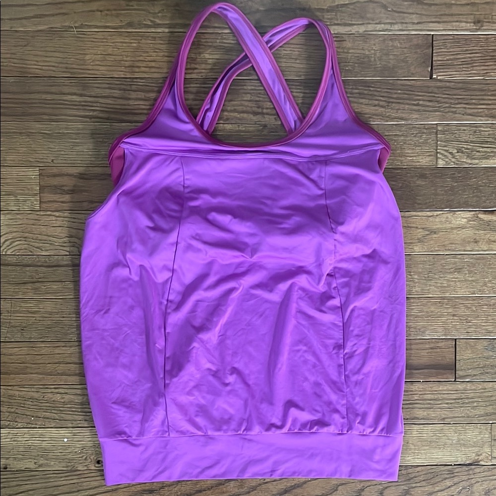 Prana purple tank top with build in bra